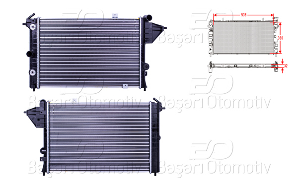 AUTOLUX 2113086-22 | Su Radyatörü Mekanik At 538X380x32 Opel Vectra A 1.7 1.8 16V 88 >