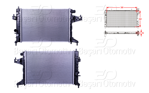 WISCO 2113210-00 | Su Radyatörü Brazing At 368X540x16 Opel Corsa C 01 >