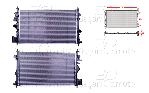 WISCO 2113726-00 | Su Radyatörü Brazing Mt 690X414x26 Musursuz Opel Insignia A 2.0 CDTI 08-17