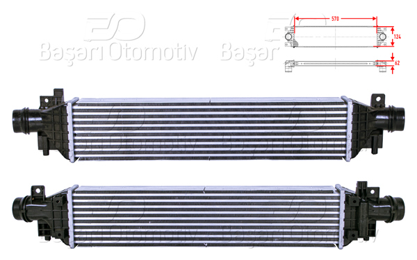 WISCO 2113733-00 | Turbo Radyatörü (Intercooler) 570X124x62 Opel Mokka Chevrolet Trax 1.4 12 >