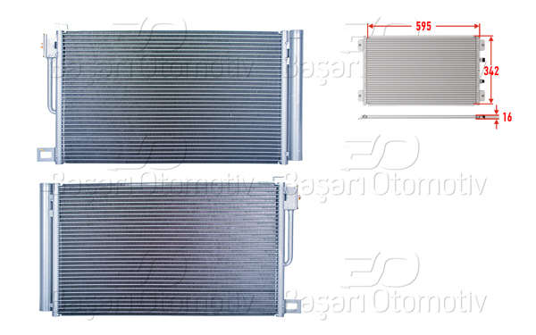 WISCO 2143059-00 | Klima Radyatörü 595X342x16 Opel Adam Corsa D Peugeot Bipper Citroen Nemo Fiat Fiorino 1.0 1.2 1.4 1.4 HDI 05 >