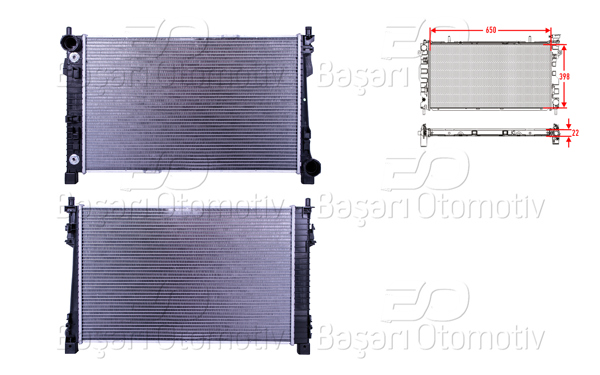 WISCO 3113017-00 | Su Radyatörü Brazing Mt-At 650X398x26 mm Mercedes-Benz 203 C200 01 >