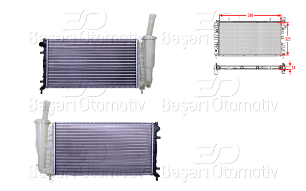 AUTOLUX 3113026-22 | Su Radyatörü Mekanik Mt 580X323x23 Fiat Idea 1.2 16V Punto 1.2 16V 99 >