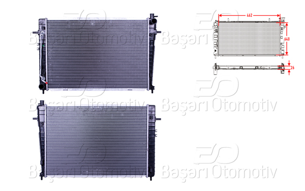 WISCO 3113213-00 | Su Radyatörü Brazing At 462X640x26 Hyundai Tuscon. Sportage 2.0Crdı 04 >