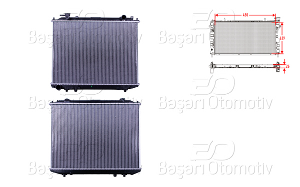 WISCO 3113239-00 | Su Radyatörü Brazing Mt 450X639x26 Mazda B2500. Bt50. Ford Ranger 2.5D 96 >