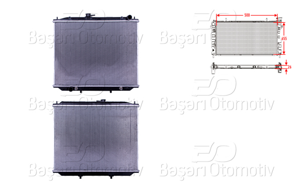 WISCO 3113279-00 | Su Radyatörü Brazing At 500X655x26 mm Nissan Terrano 2.7 TD 2.4 B Enzın 96 >