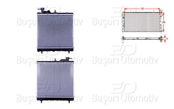 WISCO 3113391-00 | Su Radyatörü Brazing Mt 355X388x16 Hyundai Atos 1.0 I 98-03