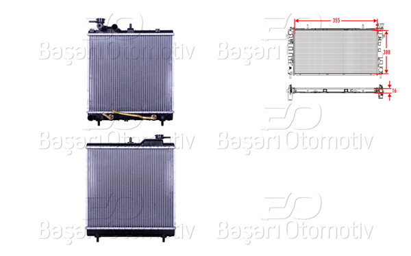 WISCO 3113392-00 | Su Radyatörü Brazing At 355X388x16 Hyundai Atos 1.0 97 >