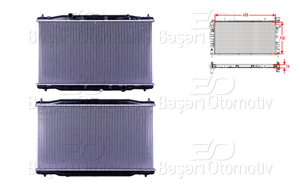 WISCO 3113518-00 | Su Radyatörü Brazing Mt 400X750x16 mm Honda CRV 2.2 Ctdı 06-09