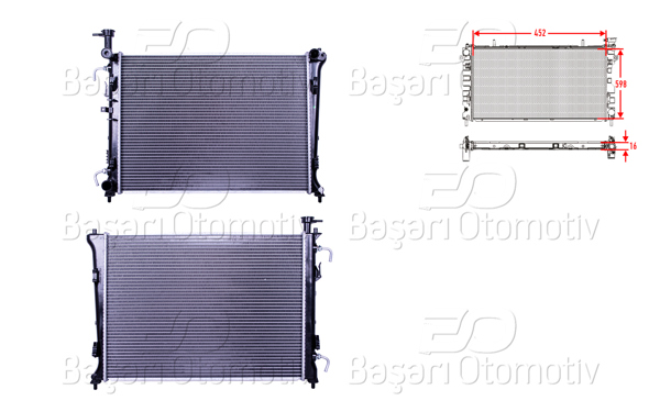 WISCO 3113530-00 | Su Radyatörü Brazing At 598X452x16 mm Kia Cerato 1.6 Cwt 08 >
