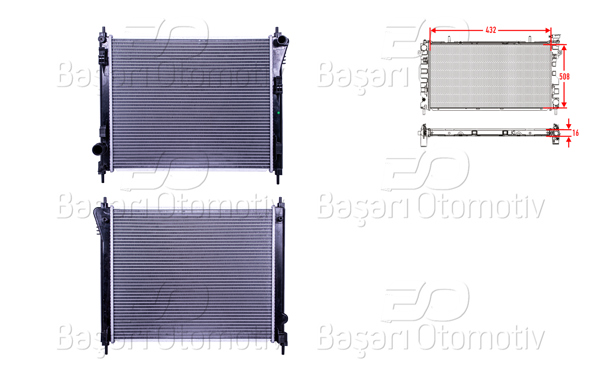 WISCO 3113555-00 | Su Radyatörü Brazing Mt 432X508x16 mm Nissan Juke 1.2Dıg-T. Pulsar 1.2Dıg-T14 >