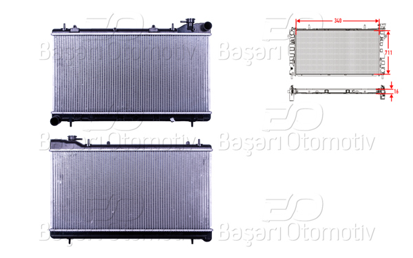WISCO 3113587-00 | Su Radyatörü Brazing Mt 340X711x16 Subaru Impreza 1.6. 1.8. 2.0 93-98