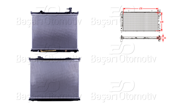 WISCO 3113593-00 | Su Radyatörü Brazing At 470X638x26 mm Kia Sorento 2.5Crdı 06-09 Kapaklı