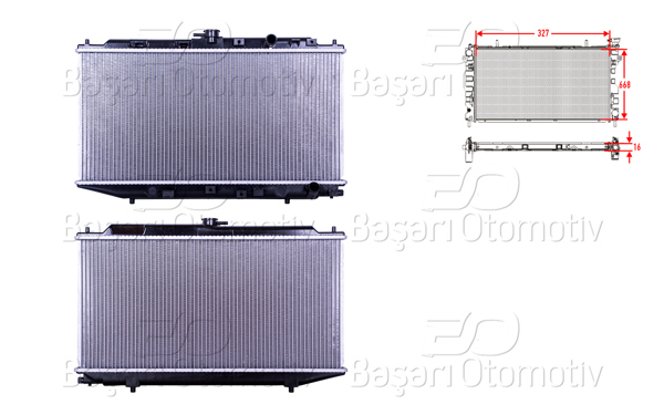 WISCO 3113600-00 | Su Radyatörü Brazing Mt 327X668x16 mm Honda Civic 1.6 88-92