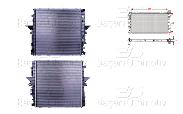 WISCO 3113609-00 | Su Radyatörü Brazing At 605X619x26 Range Rover Sport4.2 08 > . 4.4Td