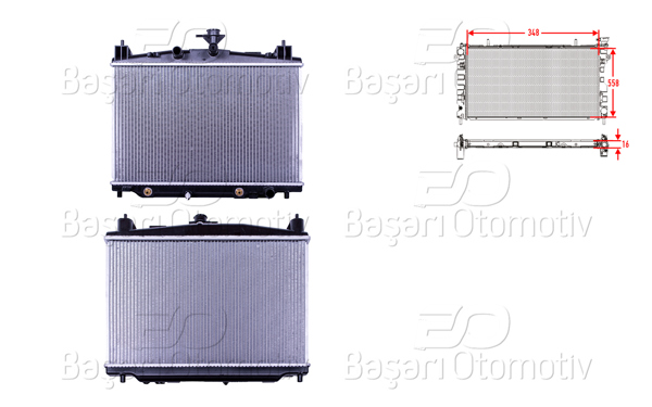 WISCO 3113611-00 | Su Radyatörü Brazing At 348X558x16 Mazda2 1.3Mzr. 1.5Mzr 10-15 1.5 07-15