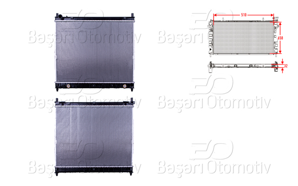 WISCO 3113767-00 | Su Radyatörü Brazing Mt-At 510X658x32 mm Ssangyong Rexton / Rexton 2 (Gab_) 2.9Td 02-06 Daewoo Rexton (Gab_) 2.9Td 02 >