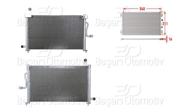 WISCO 3143047-00 | Klima Radyatörü 540X311x16 Daewoo Matız 01 >
