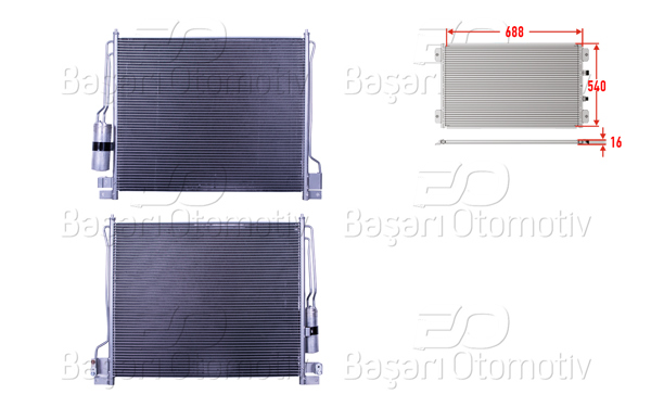 WISCO 3143056-00 | Klima Radyatörü 688X540x16 Nissan Navara. Pathfinder 2.5 DCI 05 >