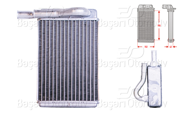 WISCO 3143200-00 | Kalorifer Radyatörü Brazing Mt-At 195X152 mm Hyundai Sonata 2 2.0 I 3.0 I V6 91 >