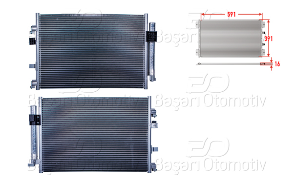 WISCO 3143288-00 | Klima Radyatörü 591X391x16 Ford Focus C-Max 1.6Tdcı 11 >