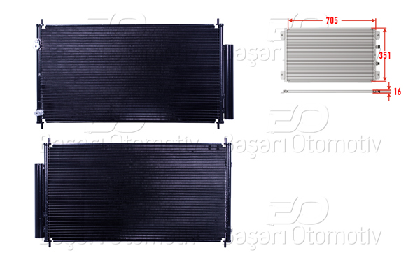 WISCO 3143293-00 | Klima Radyatörü 705X351x16 Honda Civic Hb 1.4 Benzin. 1.6 Dizel 12 >