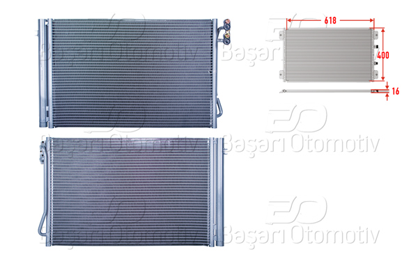 WISCO 3143296-00 | Klima Radyatörü 618X400x16 BMW 1 Serisi E81. E82. E87. E88. 3 Serisi E90. E91. E92. E93. X1 E84. Z4 E89 03-15 Benzinli