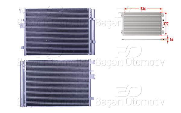 WISCO 3143312-00 | Klima Radyatörü 536X377x16 Hyundai i20 Dizel 09 >