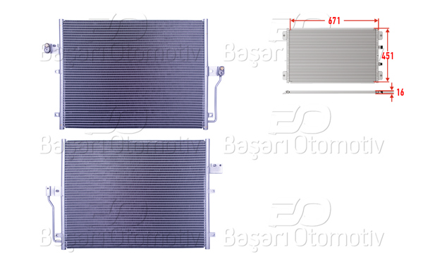 WISCO 3143377-00 | Klima Radyatörü 671X451x16 Ssangyong Actyon Kyron 2.0D 05 >