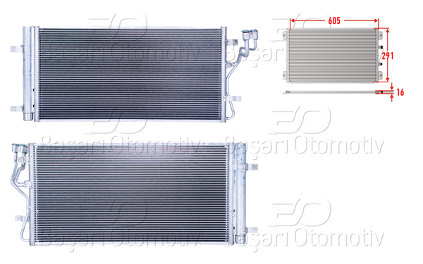 WISCO 3143407-00 | Klima Radyatörü 605X291x16 Hyundai Kona 1.0 1.6Tgdı 1.6Crdı 17 >