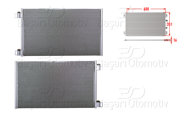 WISCO 3143413-00 | Klima Radyatörü 608X351x16 Renault Kangoo 1.5 DCI Express 1.6 DCI Mercedes Benz 108 CDI 08 >