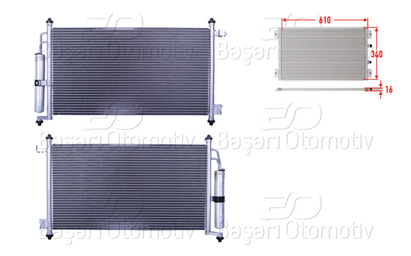 WISCO 3143446-00 | Klima Radyatörü 610X340x16 Nissan Juke Mıcra3 Note 1.2 1.4 1.6 05 >