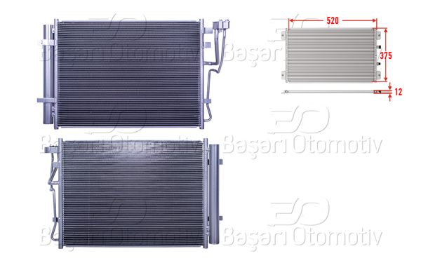 WISCO 3143450-00 | Klima Radyatörü 520X375x12 Hyundai Ix20 Kia Venga 1.4 1.6 CRDI 10 >