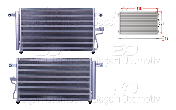 WISCO 3143451-00 | Klima Radyatörü 615X351x16 Hyundai Accent 2 1.3 1.5 1.6 00-05