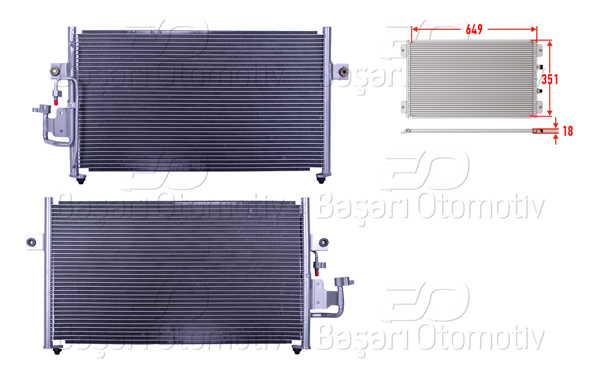 WISCO 3143452-00 | Klima Radyatörü 649X351x18 Hyundai Elantra 2 1.5 1.6 1.9 D 2.0 Coupe 1.6 2.0 95-02