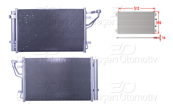 WISCO 3143453-00 | Klima Radyatörü 512X390x16 Hyundai i30 Kia Ceed 1.6 2.0Crdı 07-12