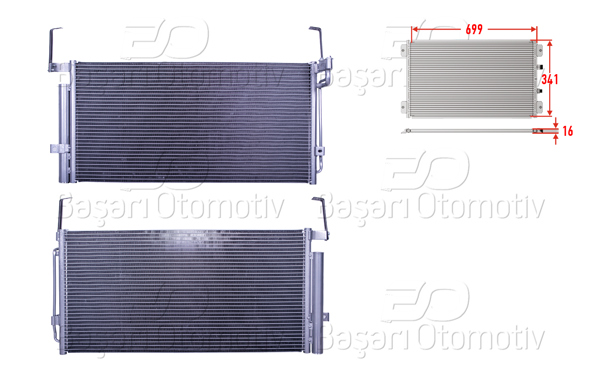 WISCO 3143473-00 | Klima Radyatörü 699X341x16 Hyundai Santa Fe 2.0 2.4 2.7 01-06