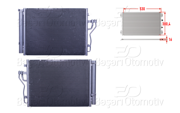 WISCO 3143479-00 | Klima Radyatörü 530X380,4X16 Hyundai Ix35. Kia Sportage Carens 1.7 2.0Crdı 10 >