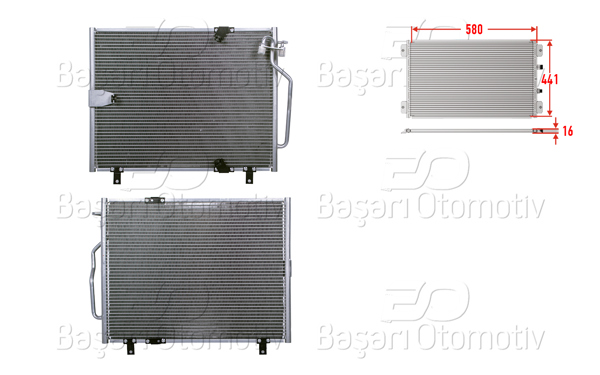 WISCO 3143498-00 | Klima Radyatörü 580X441x16 BMW 5 (E34) 525 Tds 1991-1995 BMW 5 (E34) M5 1988-1992 BMW 5 Touring 525 Tds 1991-1996
