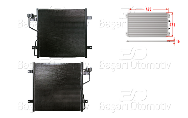 WISCO 3143521-00 | Klima Radyatörü 495X471x16 Jeep Cherokee 2.4 4X4 2001-2008 Jeep Cherokee 2.8 Crd 2010 > Jeep Cherokee 2.5 4X4 2001-2008