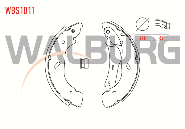 WALBURG WBS1011 | Fren Pabuç Balata Arka Ford Transit (Fa_ _) 2.0 Dı V184 16 Jant Arkadan Itıslı Levyelı 276X65 mm 2000-2006 / Transit 2.0 TDCI 2000-2006 / Transit 2.3 16V 2000-2006 / Transit 2.4 Dı 2000-2006