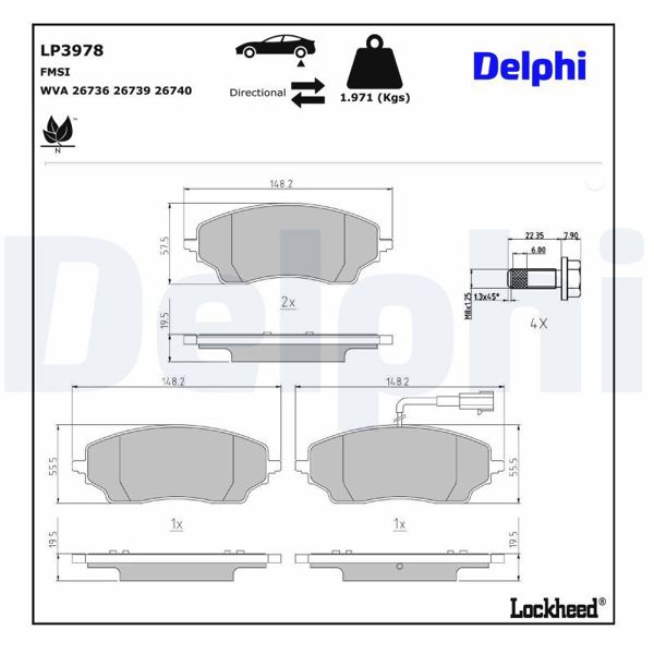 DELPHI LP3978 | Fren Balata Arka 22 > Ducato-Jumper 2.2D