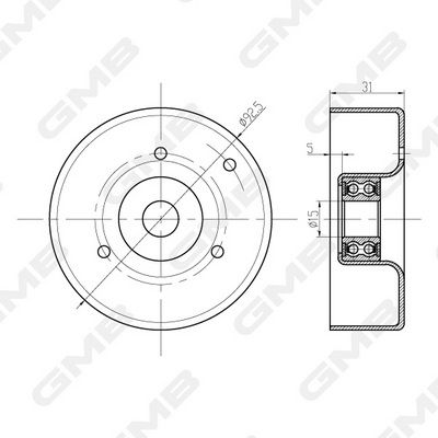 GMB GTC0510 | Kayış Gergi Rulmanı Mercedes W124 W202 W210 W140 R170