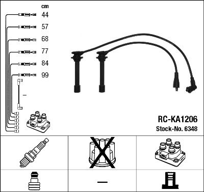 NGK 6348 | Buji Kablosu Carnıval 99-05 2.5 Benzinli | 1 Adet