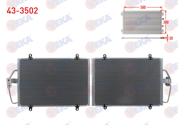 VEKA 43-3502 | Klima Radyatörü Renault Megane I (Ba0 / 1) 1.4İ 16V M-T 1996-2003
