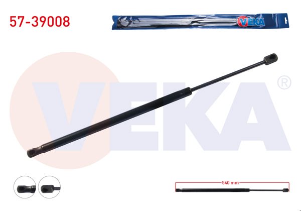 VEKA 57-39008 | Bagaj Amortisörü 540mm / 650N Skoda Superb (3T4) 2010-2015 | 2 Adet