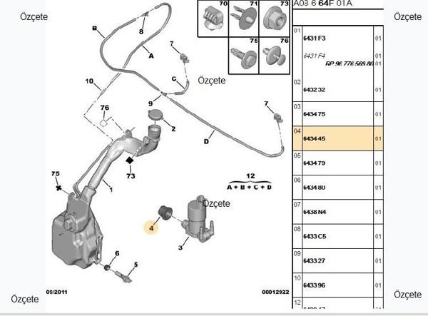 BİTAPART BPE210062 | Cam Su Pompa Contası P206 P307 P106 P406 (10Luk) | 10 Adet