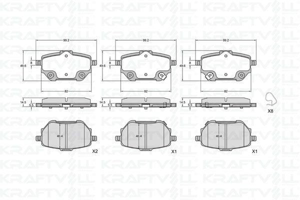 KRAFTVOLL 07010441 | Arka Fren Balatası Toyota Corolla 1.6 Benzinli 19 > Yaris Cross 1.5-1.5 Hybrıd 20 >