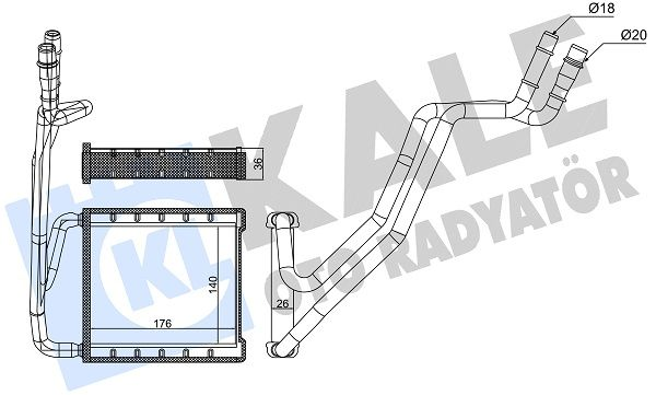 KALE RADYATÖR 370735 |Ford EcoSport 1.0 Ecoboost  Kalorifer Radyatörü Borulu