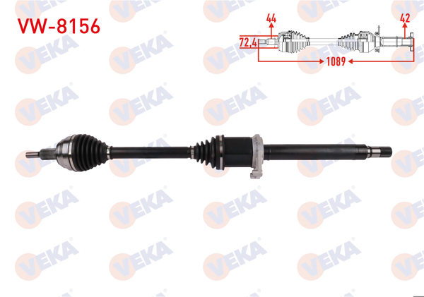 VEKA VW-8156 | Komple Aks Sağ On Uzunluk 1089mm Volkswagen Crafter 2.0 TDI A-T 2016-/ Man Tge 2.0 A-T 2016 -
